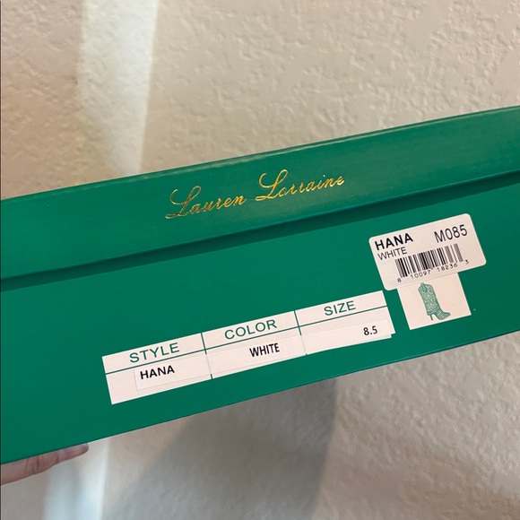 NWT Lauren Lorraine 8.5 Hana White Rhinestone Stiletto Heel Cowboy Boots - Picture 9 of 13